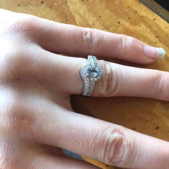 Natural Peacock Tanzanite Sterling Silver Ring Size 7 - Picture 2 of 6